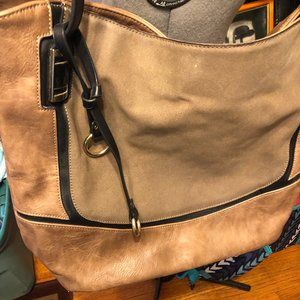 Brown Leather and Suede Shoulder bag